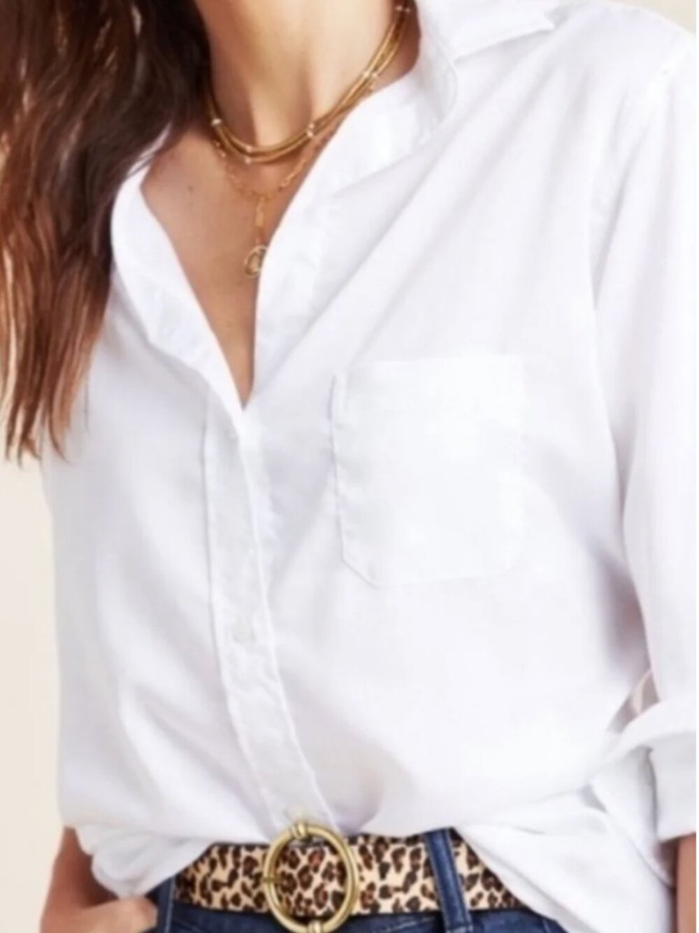 Grayson The Hero White Button Down Shirt Blouse Size 2